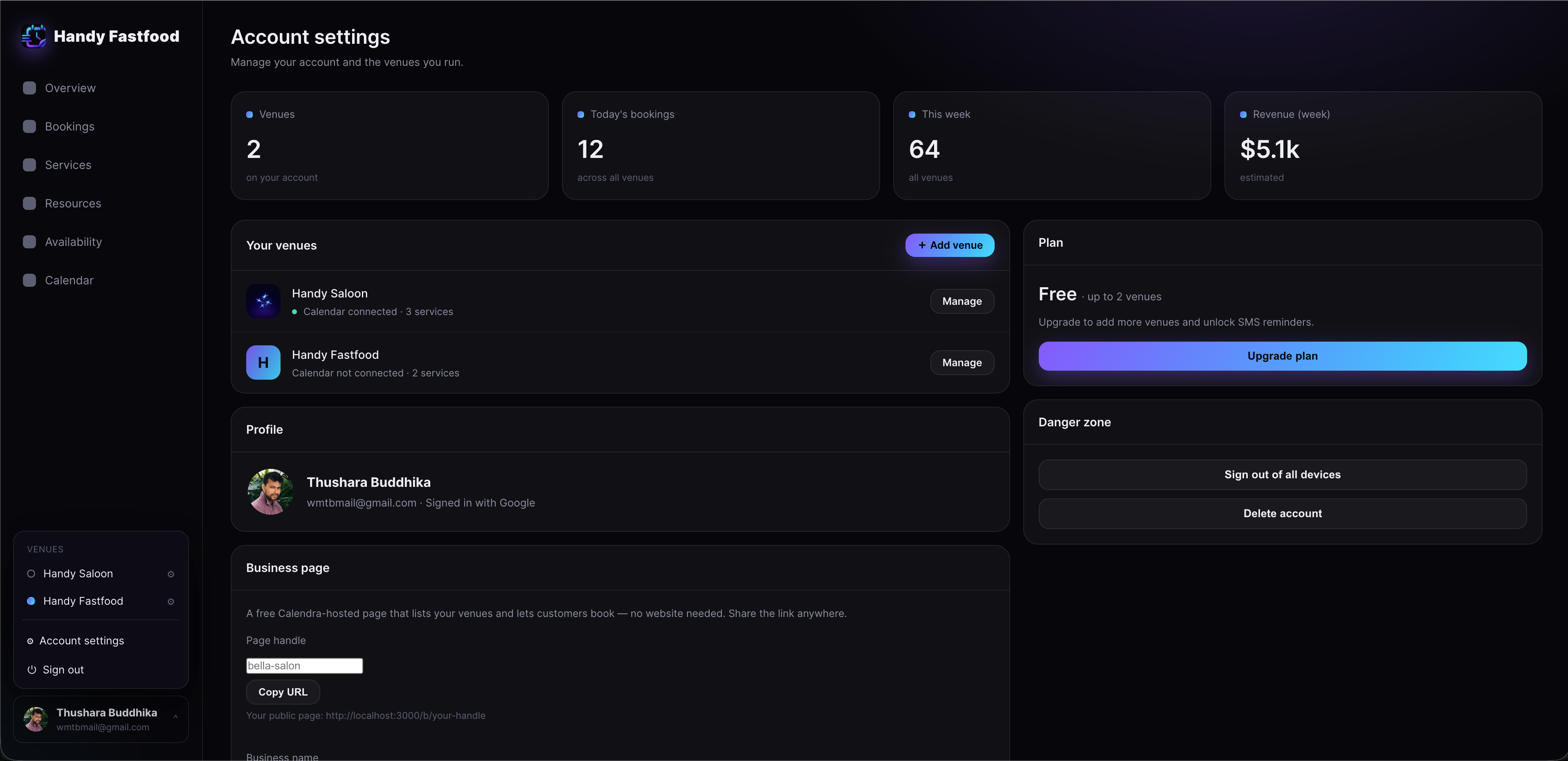 Calendra One Account, Many Venues screenshot 1