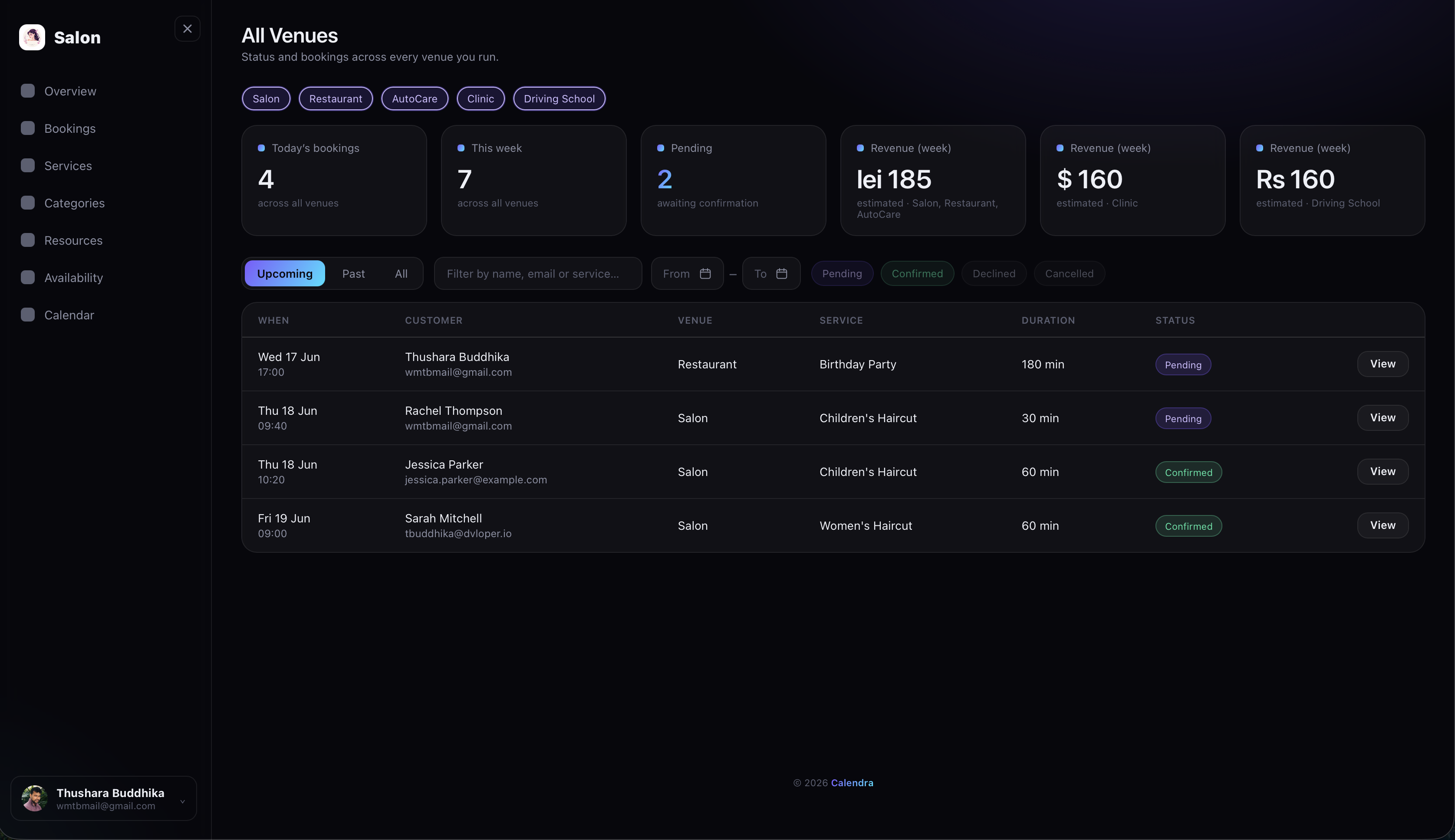 Calendra screenshot 1