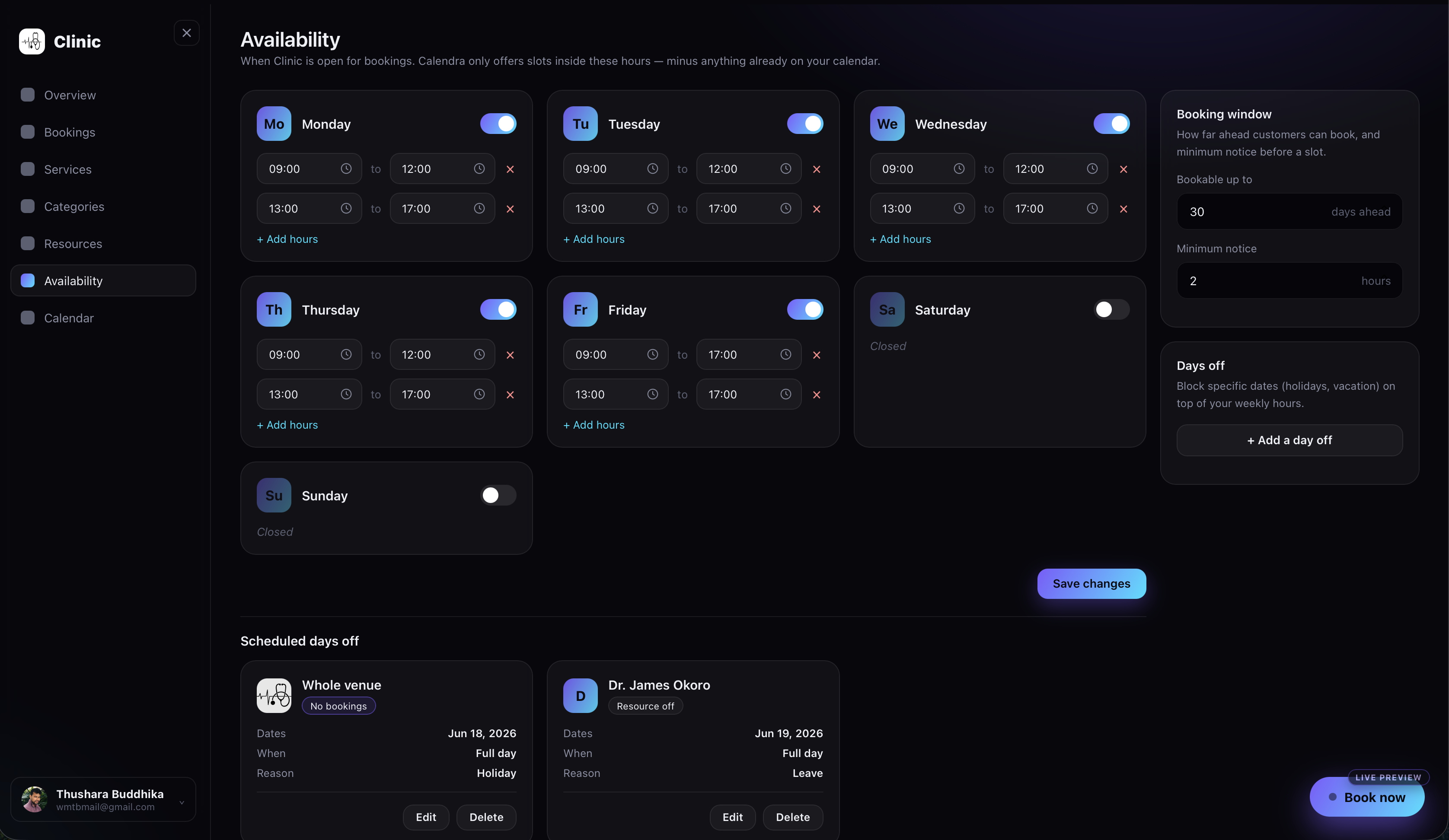 Calendra Set Your Hours screenshot 1