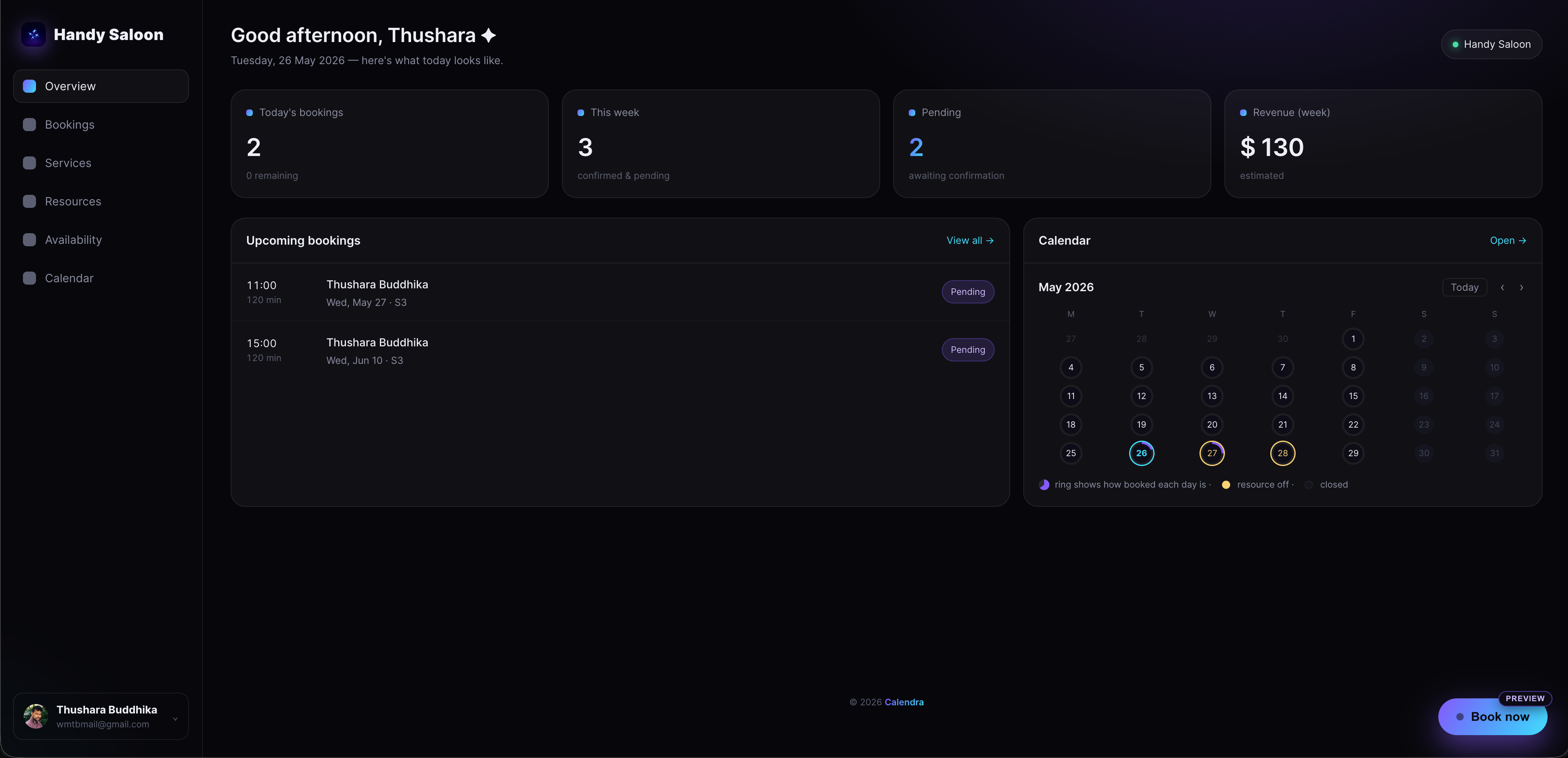 Calendra screenshot 1
