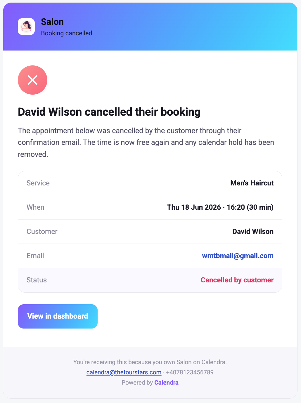 Calendra Email Notifications screenshot 4