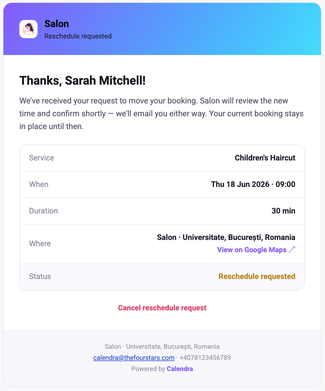 Calendra Email Notifications screenshot 3