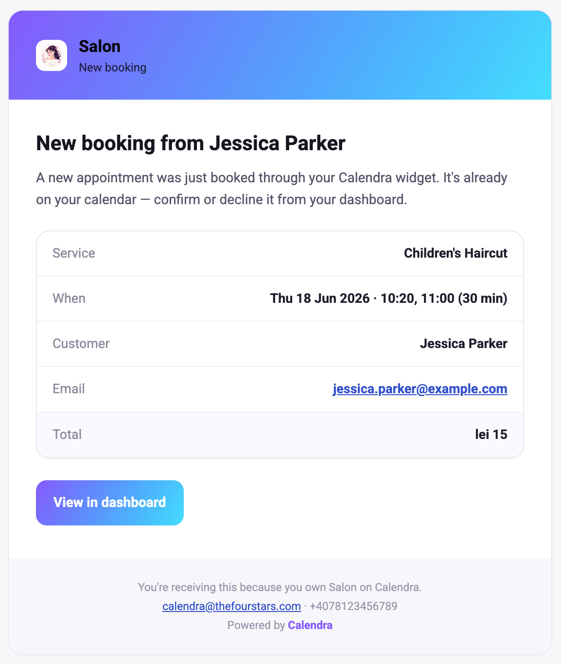 Calendra Email Notifications screenshot 5