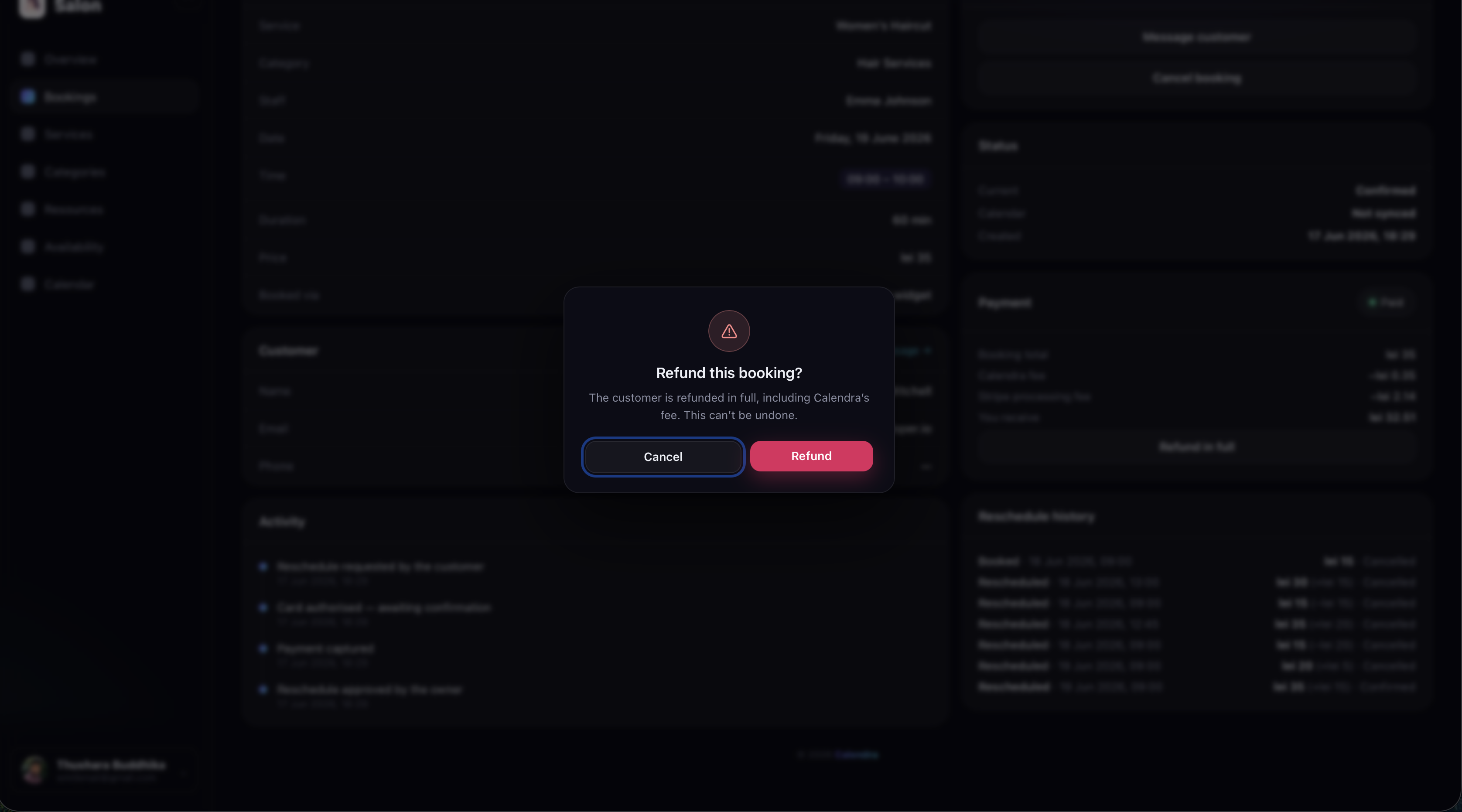 Calendra Reschedule, Cancel & Refund screenshot 5