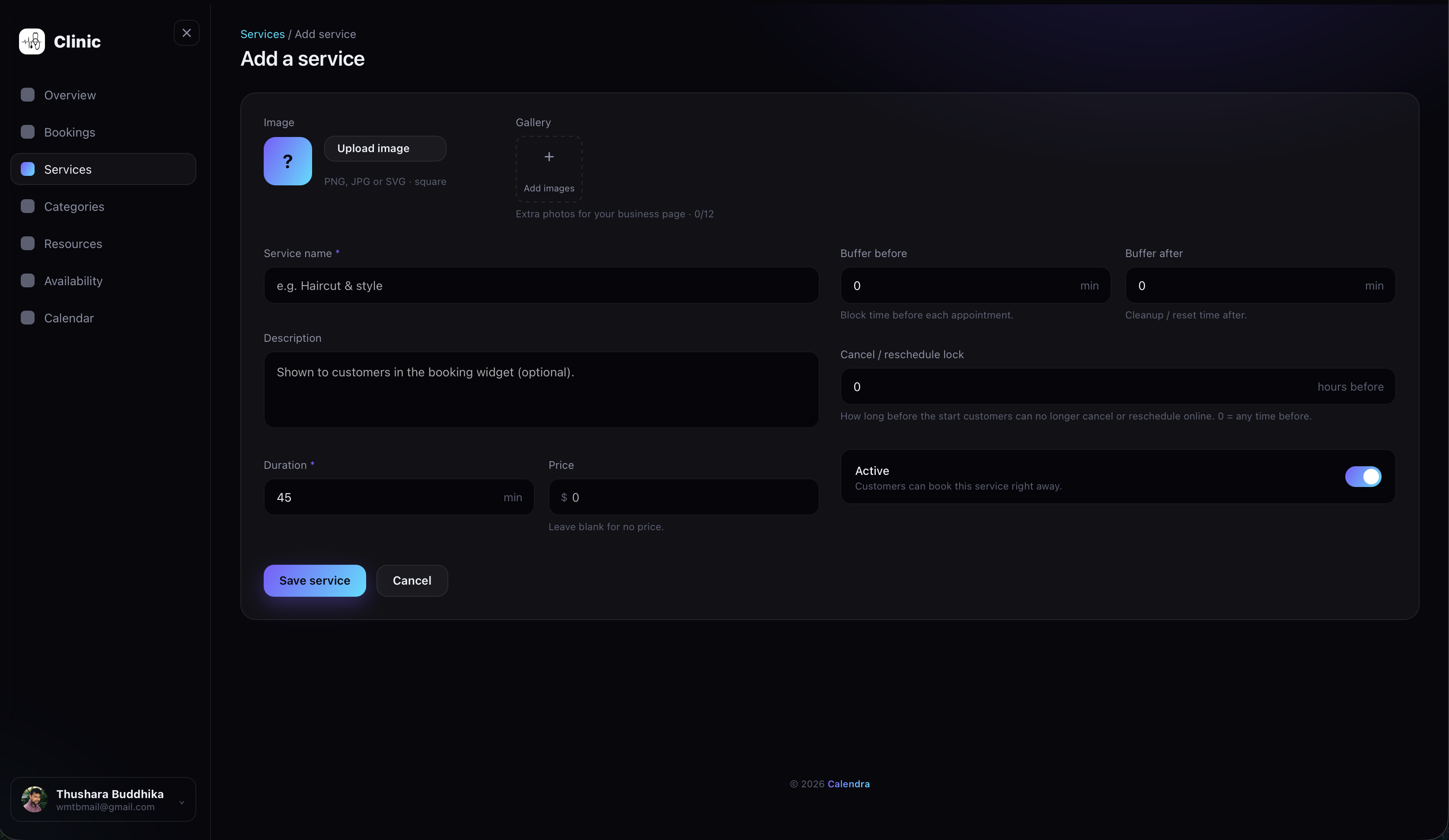 Calendra Define Your Services screenshot 2