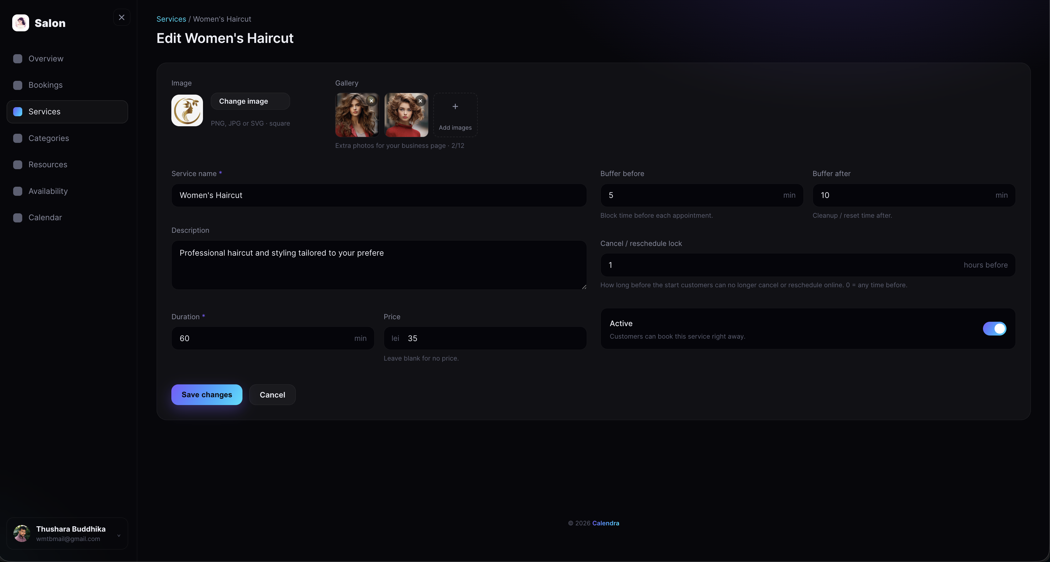 Calendra Define Your Services screenshot 3
