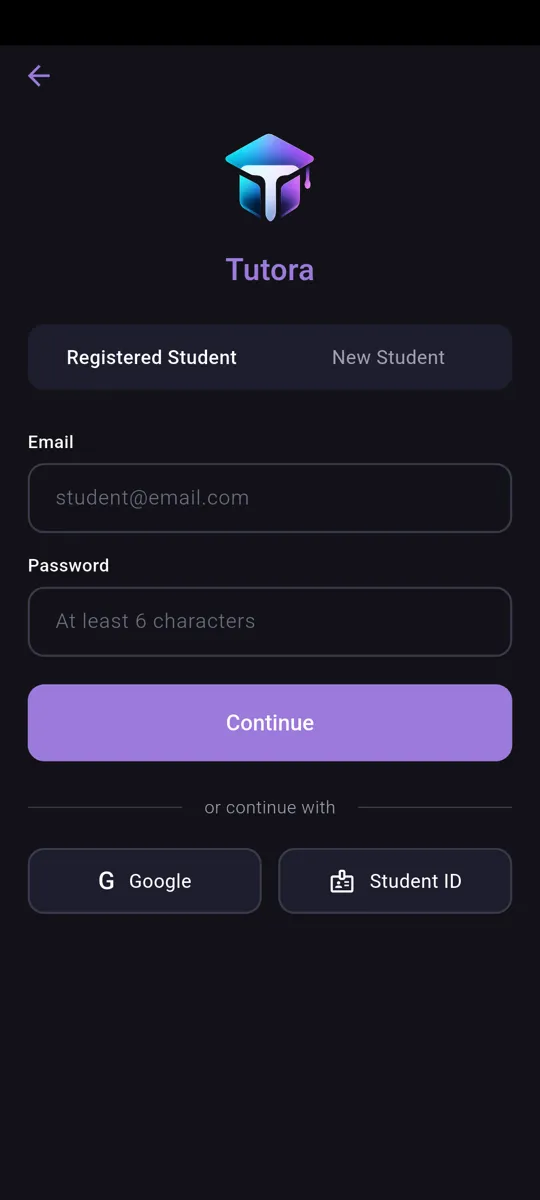 Tutora Login & Onboarding screenshot 1