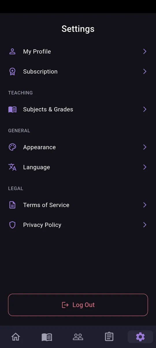 Tutora Settings screenshot 1